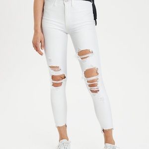 American Eagle White Ripped Jeans